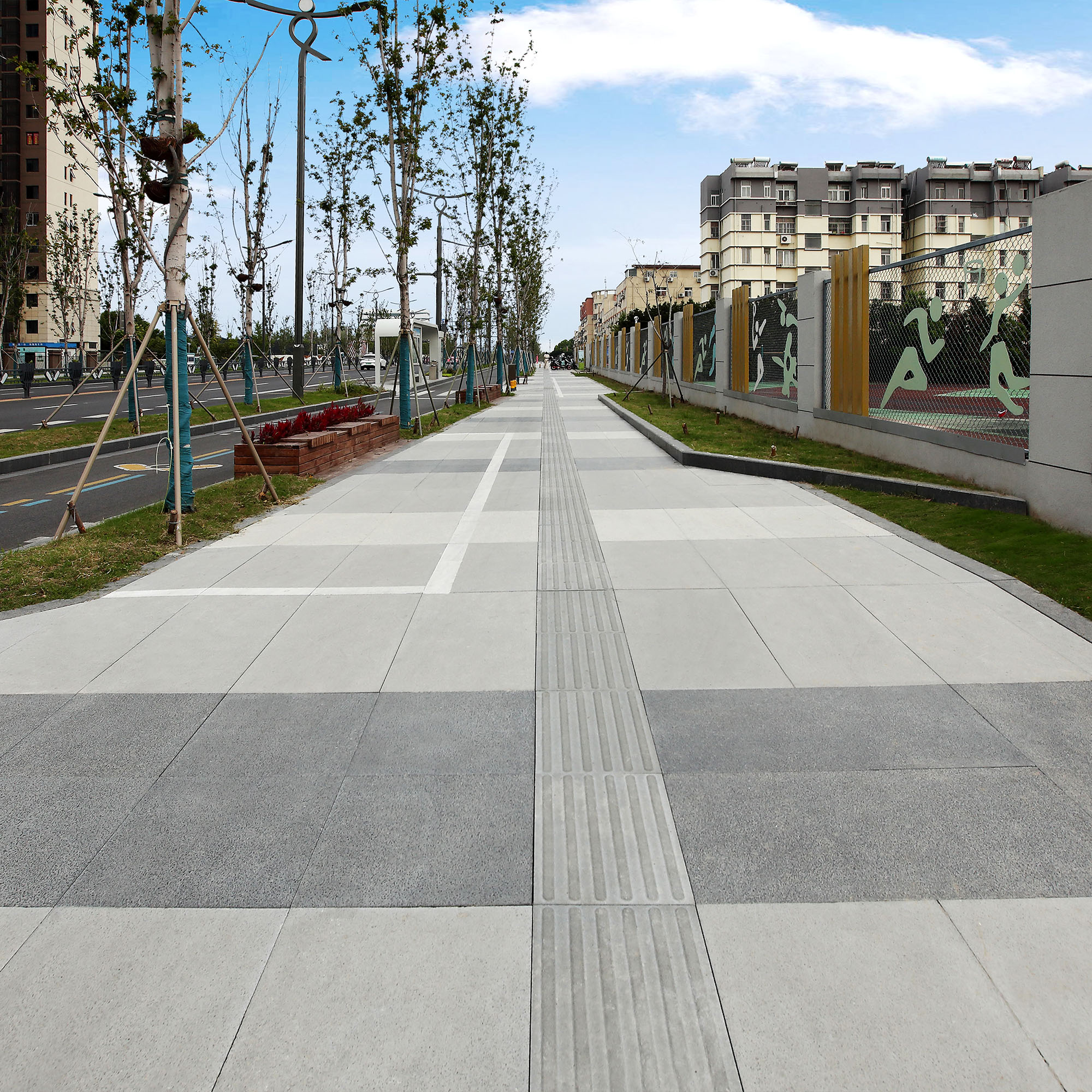 Checkerboard Sidewalk Paving
